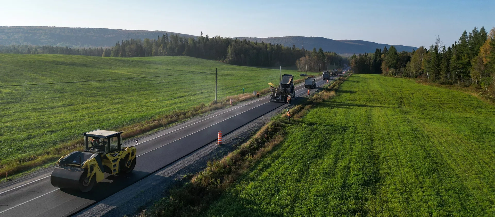 Paysage de campagne et pavage